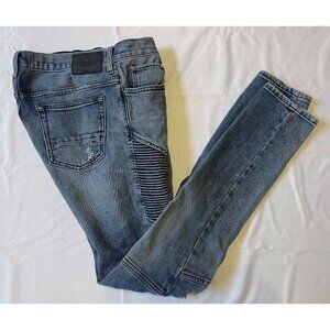 PacSun Moto Biker Ripped Distressed Stacked Skinny Jeans 31x30 mens jeans